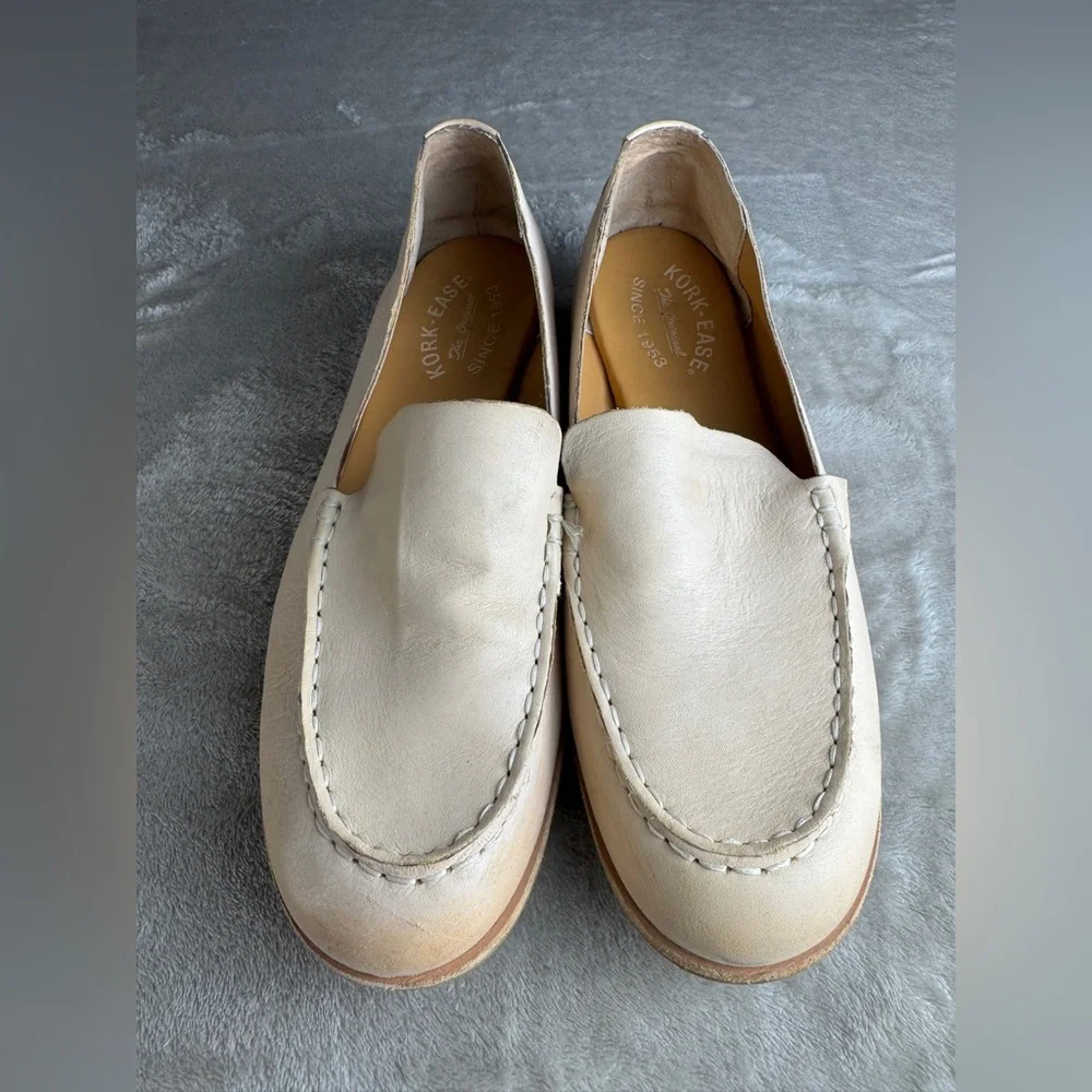 Kork-Ease Women's‎ Leather Loafers 7.5 Meg Nude Tan Neutral Preppy Classic